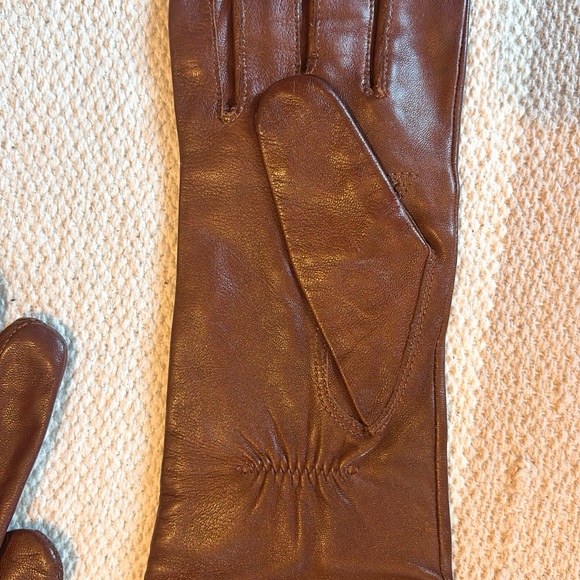 Hugo Boss Dark Brown Leather Long Gloves - Picture 4 of 6